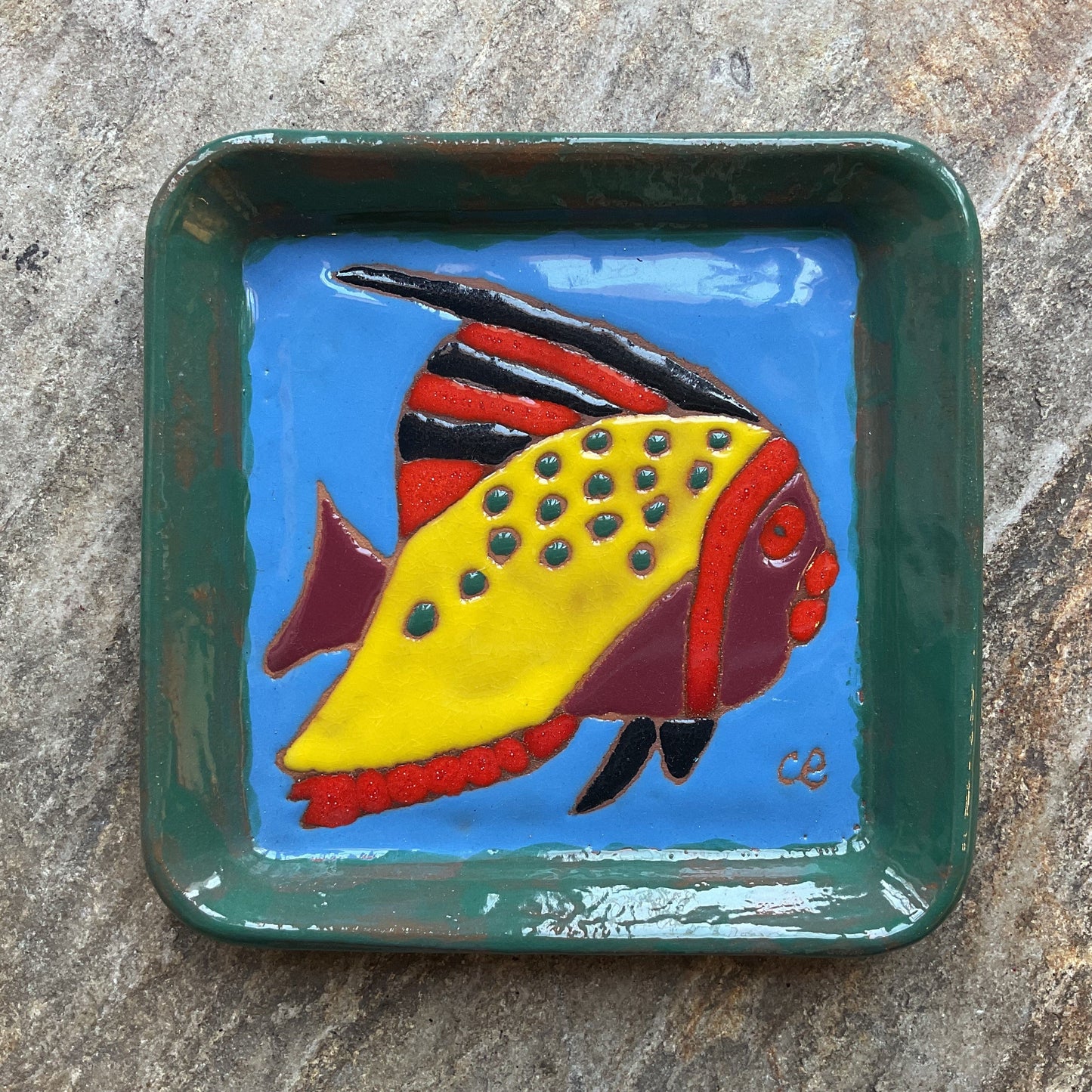 Catalina Island Fish Tile/Plate Chris R Consignment Fish 3: Facing right