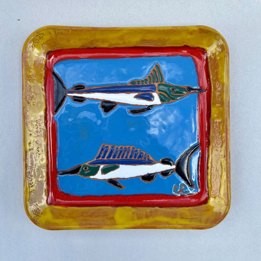 Catalina Island Fish Tile/Plate Chris R Consignment Swordfish and Marlin