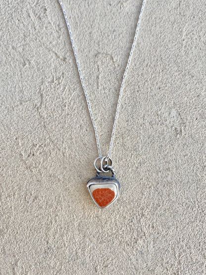 Catalina Island Pottery Necklaces Beach Low Tide (CJA_) Consignment #1: Small Red-Orange