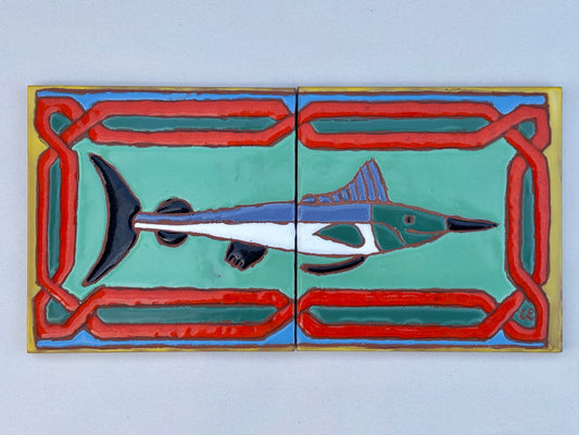 Catalina Island Swordfish/Marlin Tile Chris R Inventory Swordfish: Black Background