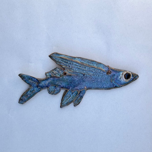 Ceramic Flying Fish Wall Sculptures Heidi Duran Consignment