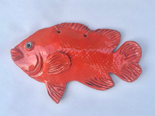Ceramic Garibaldi Wall Sculpture Heidi Duran Consignment Gribaldi facing left