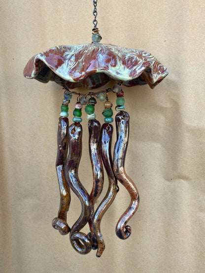 Ceramic Jellyfish Heidi Duran Consignment X-Large : Shimmering Terracotta (13" x 7")