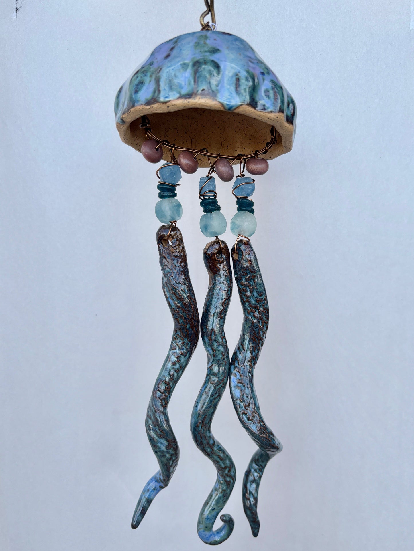 Ceramic Jellyfish Heidi Duran Consignment X-Large : Shimmering Terracotta (13" x 7")