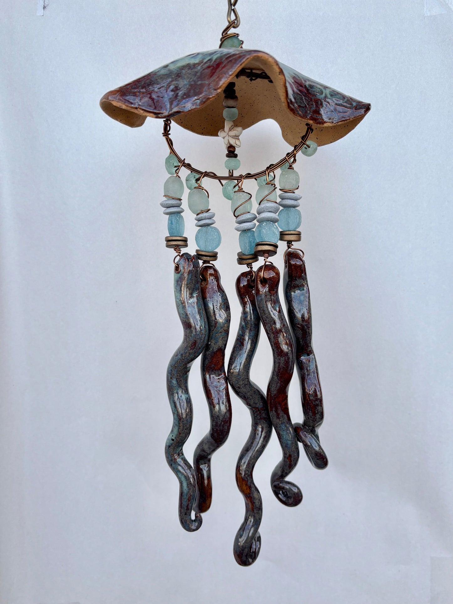 Ceramic Jellyfish Heidi Duran Consignment X-Large : Shimmering Terracotta (13" x 7")