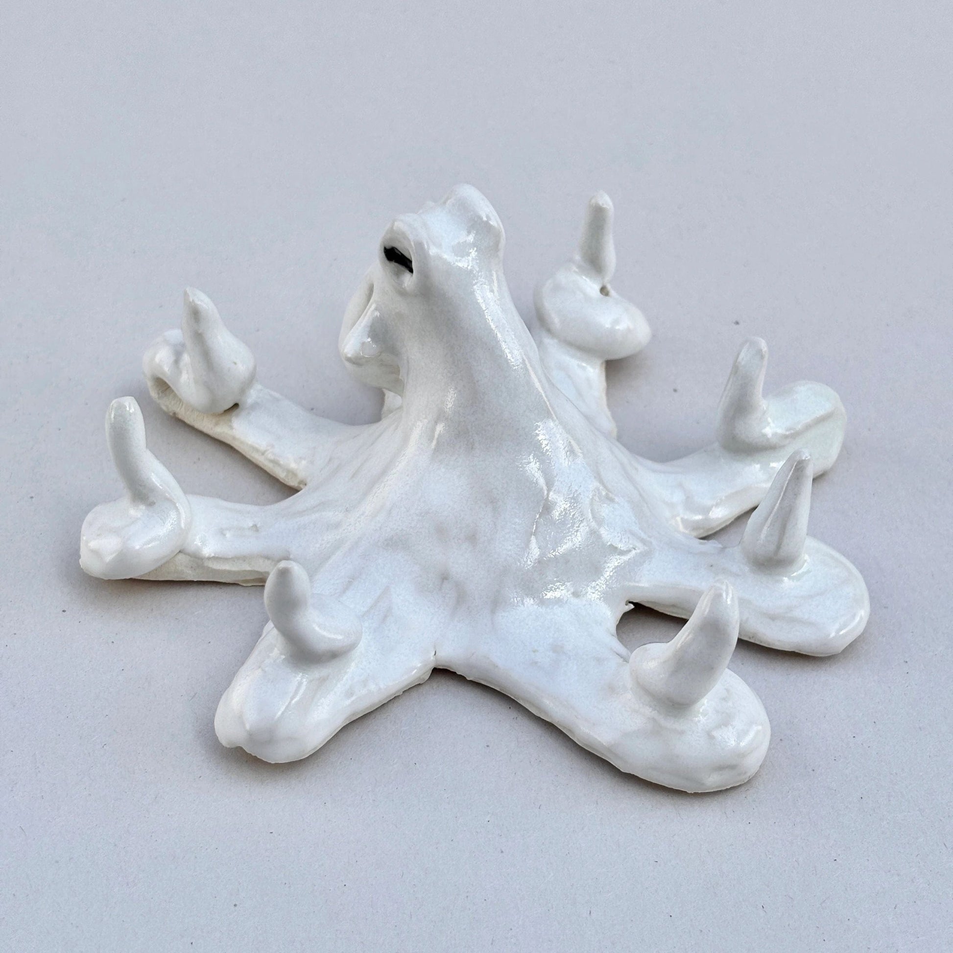 Ceramic Octopus Sculpture/Ring Holder - Hand Sculpted by Yen Yen Joy Inventory White