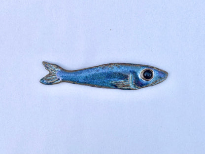Ceramic Sardine Wall Tiles Heidi Duran Consignment Small : Blue