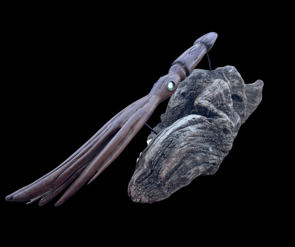 Cherrywood Squid Carving Chris Aronson Consignment
