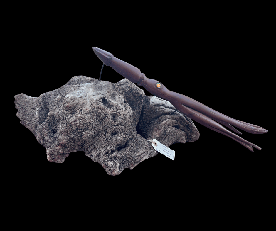 Cherrywood Squid Carving Chris Aronson Consignment