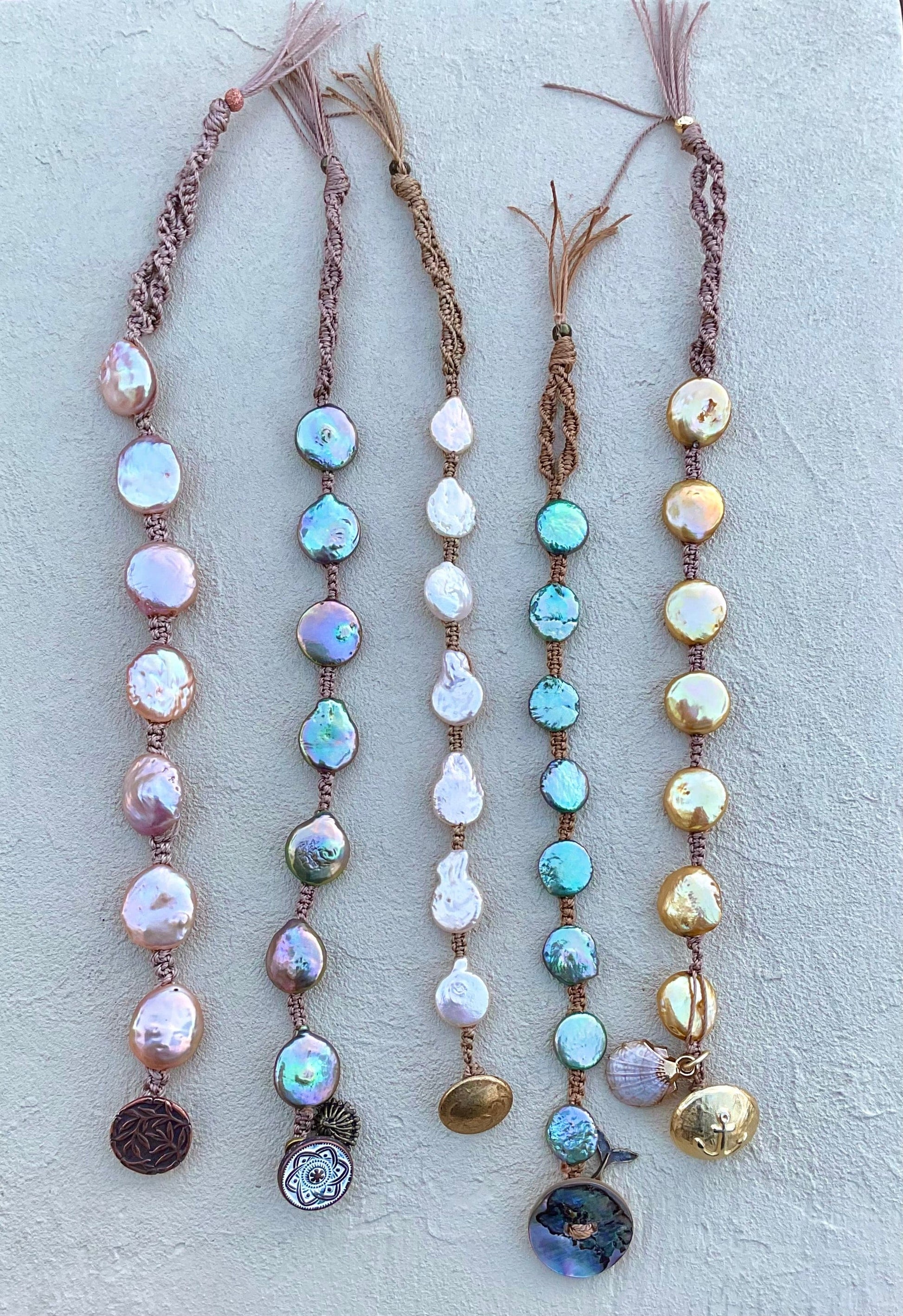 Coin Pearl Woven Bracelets Heidi Duran Inventory