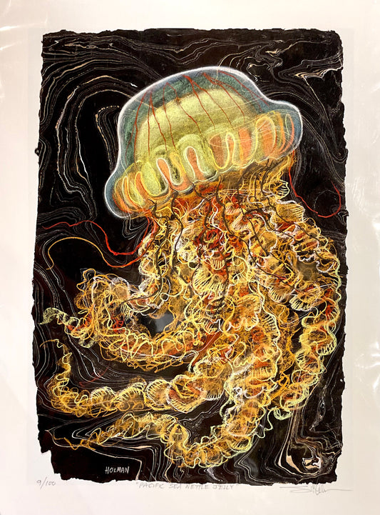 "Compass Jelly" Wooden Print Stephen Holman Consignment