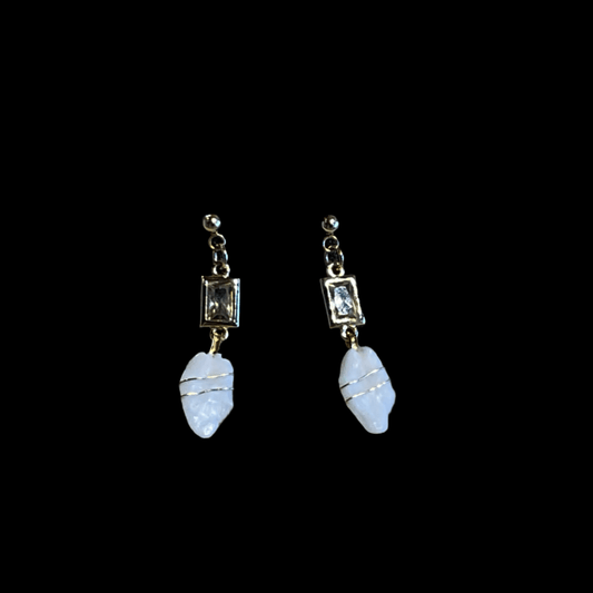 Cubic Zirconia Otolith Drop Earrings Magdalena Consignment