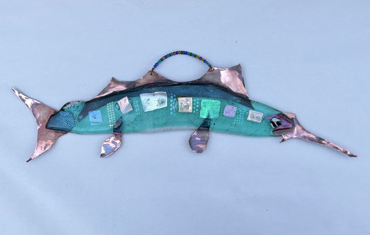 "Dichroic Marlins" Fused Glass and Copper Wired Glass Inventory