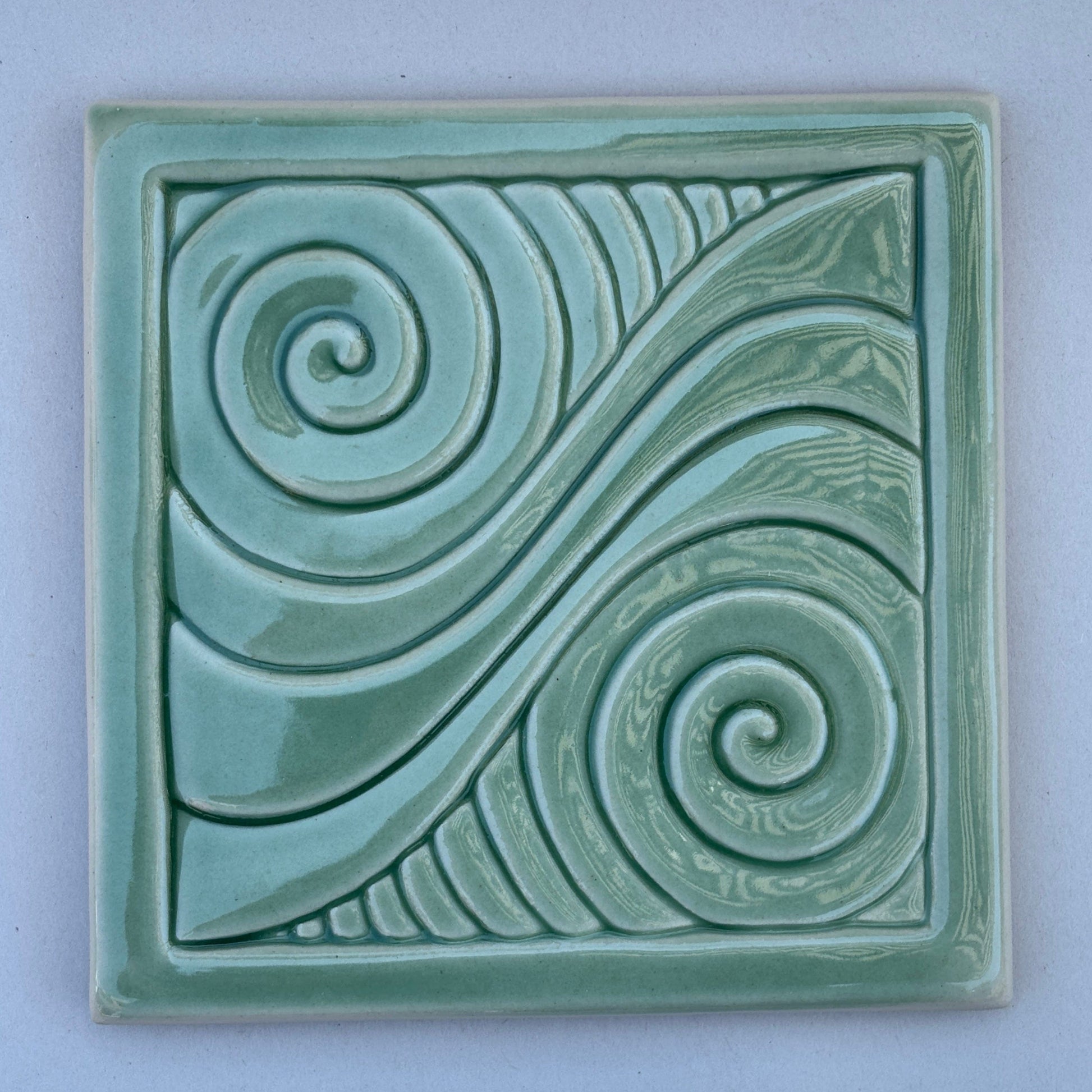 Double Swirl Wave Porcelain Square Tile 6x6 Lynne M. Inventory