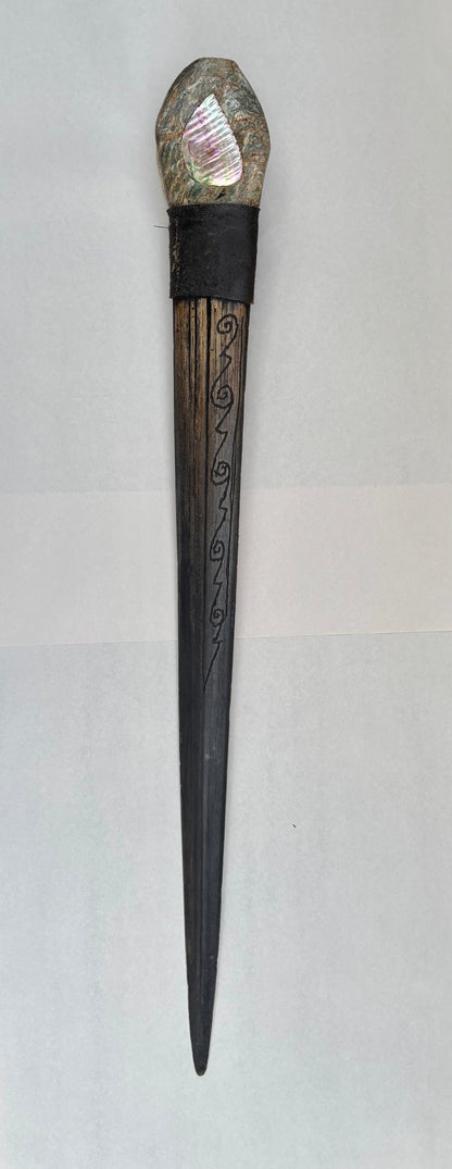 Etched Swordfish Bills BUCK LOPEZ Consignment 34” - Ocean Waves Etched