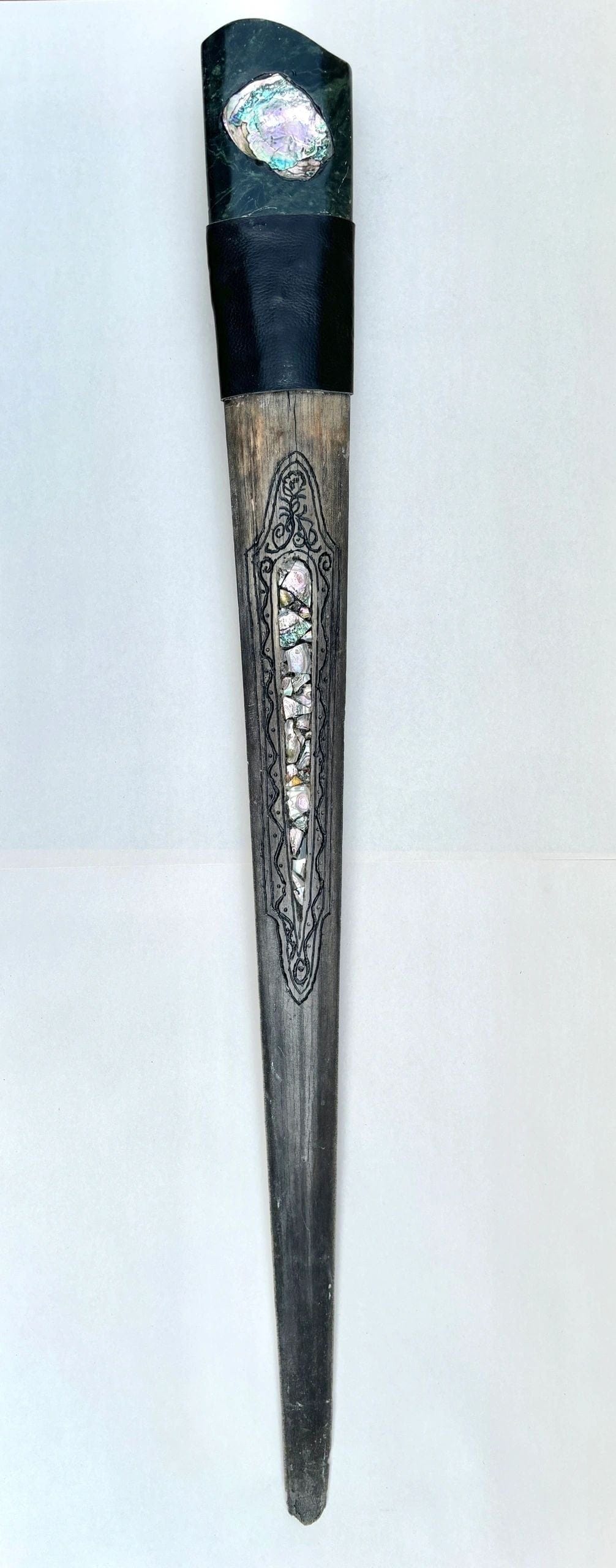 Etched Swordfish Bills BUCK LOPEZ Consignment 39" - Abalone Mosaic Inlay