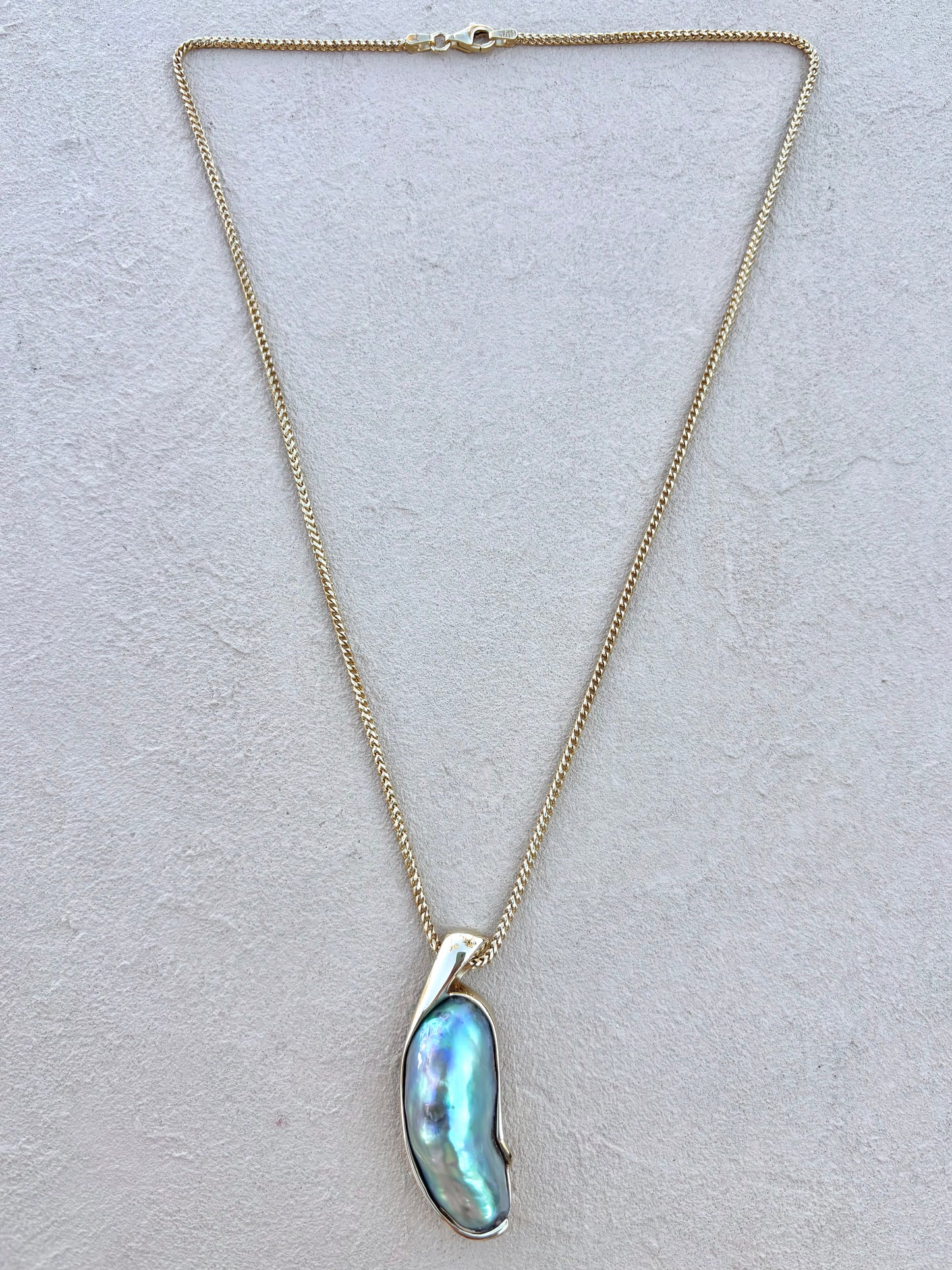 Exquisite and Rare Green Abalone Pearl Necklace Michiko Inventory