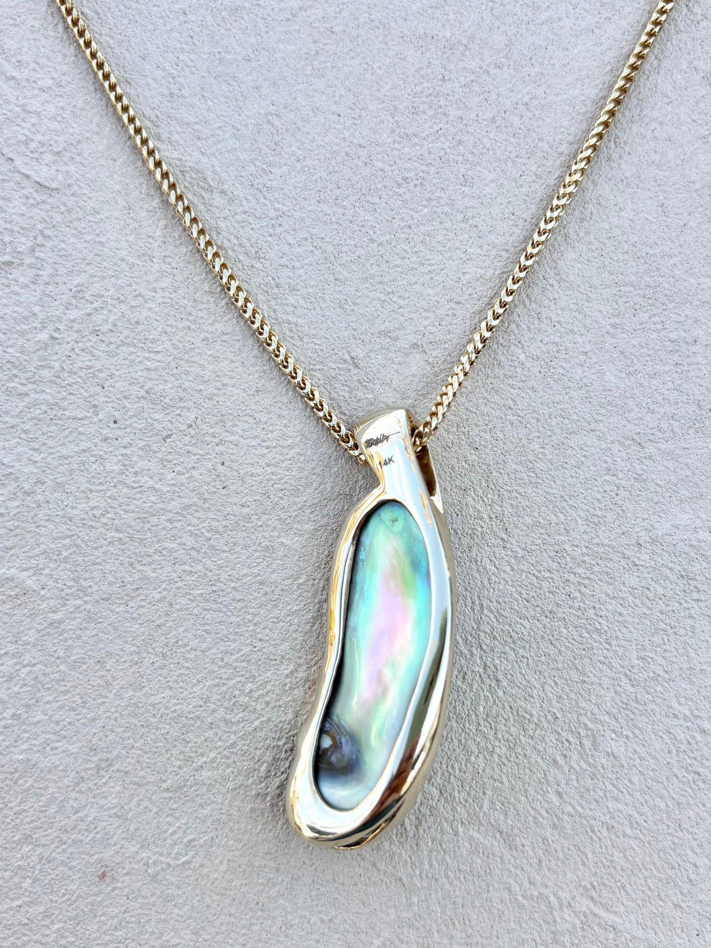 Exquisite and Rare Green Abalone Pearl Necklace Michiko Inventory