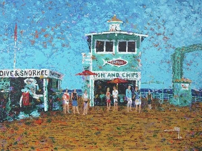 "Fish and Chips" Giclee Print Ray Hart Consignment