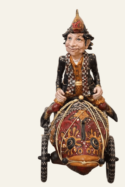 "Fish Car with Driver" - Ceramic Sculpture Tom Hatton Consignment