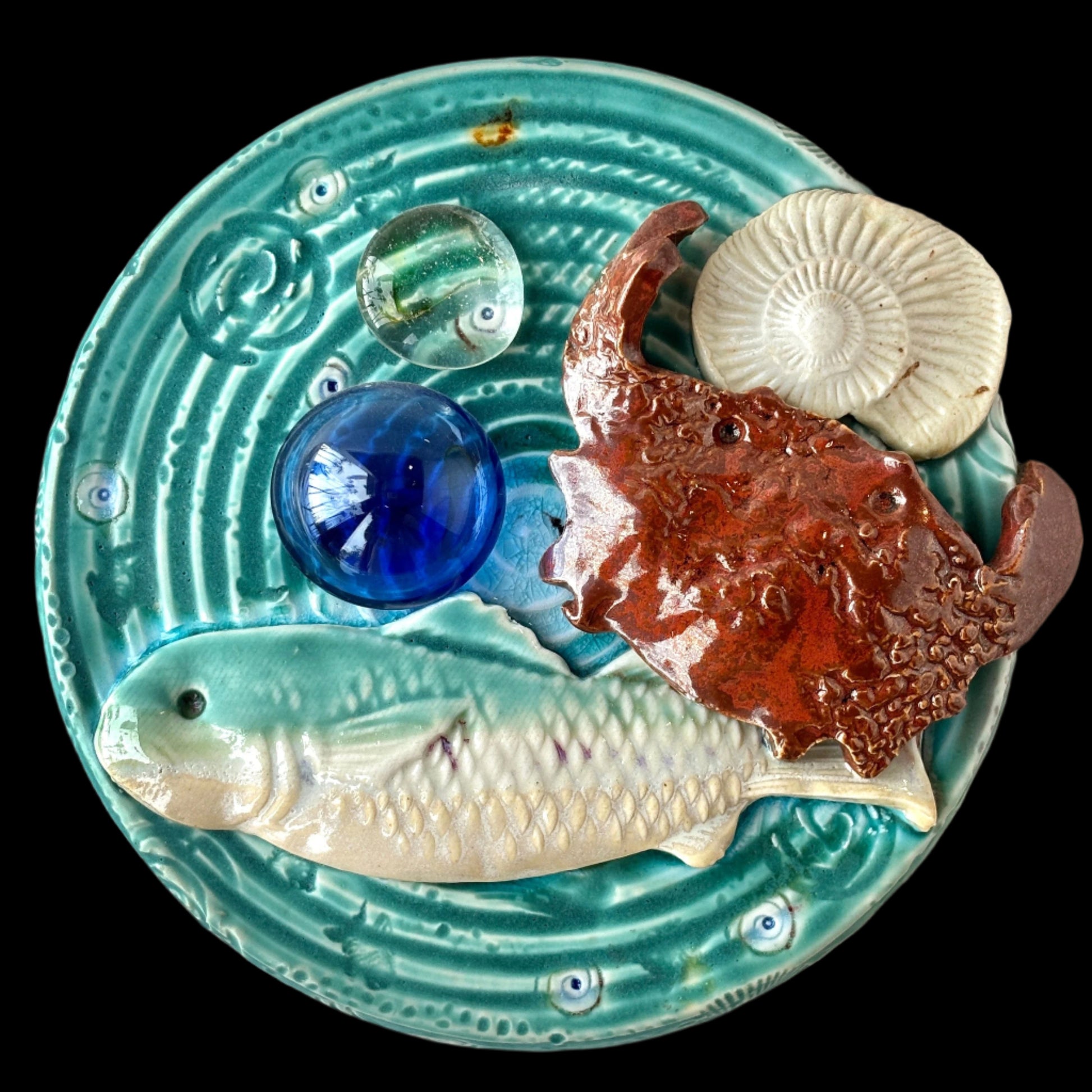 Fish-Crab Drum Wall Sculpture Juls Inventory