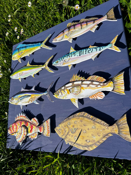 "Fisherman's Ojala" Wooden Panel M Gower Consignment