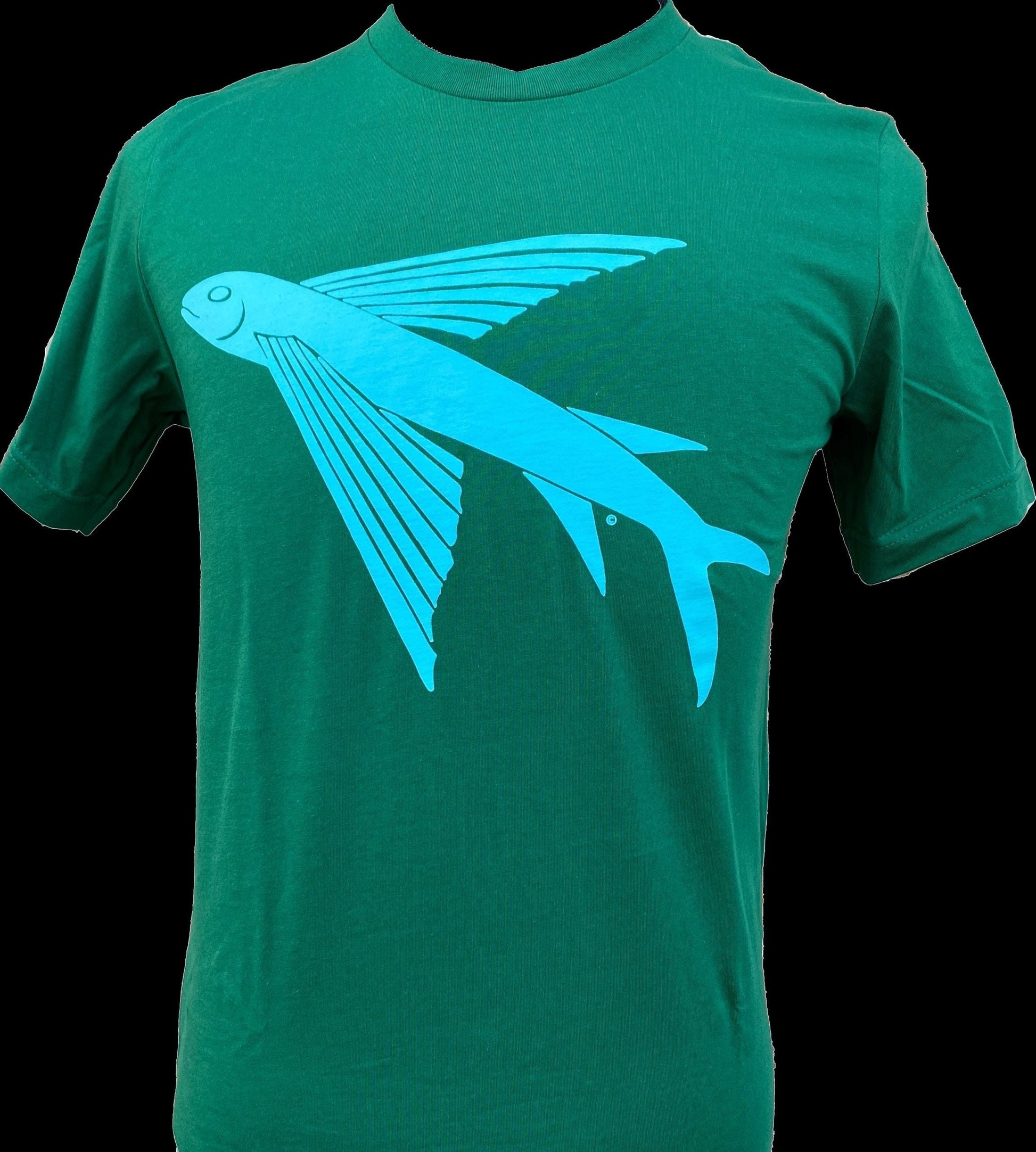 Flying Fish T-Shirt - Emerald Green Afishinados Inventory