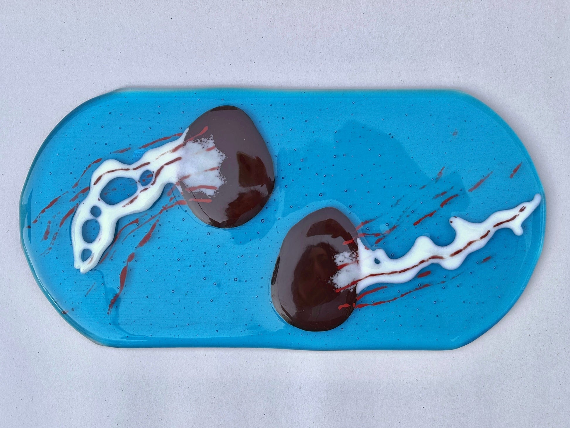 Fused Glass Jellyfish Panels Yen Joy Consignment DOUBLE-OVAL