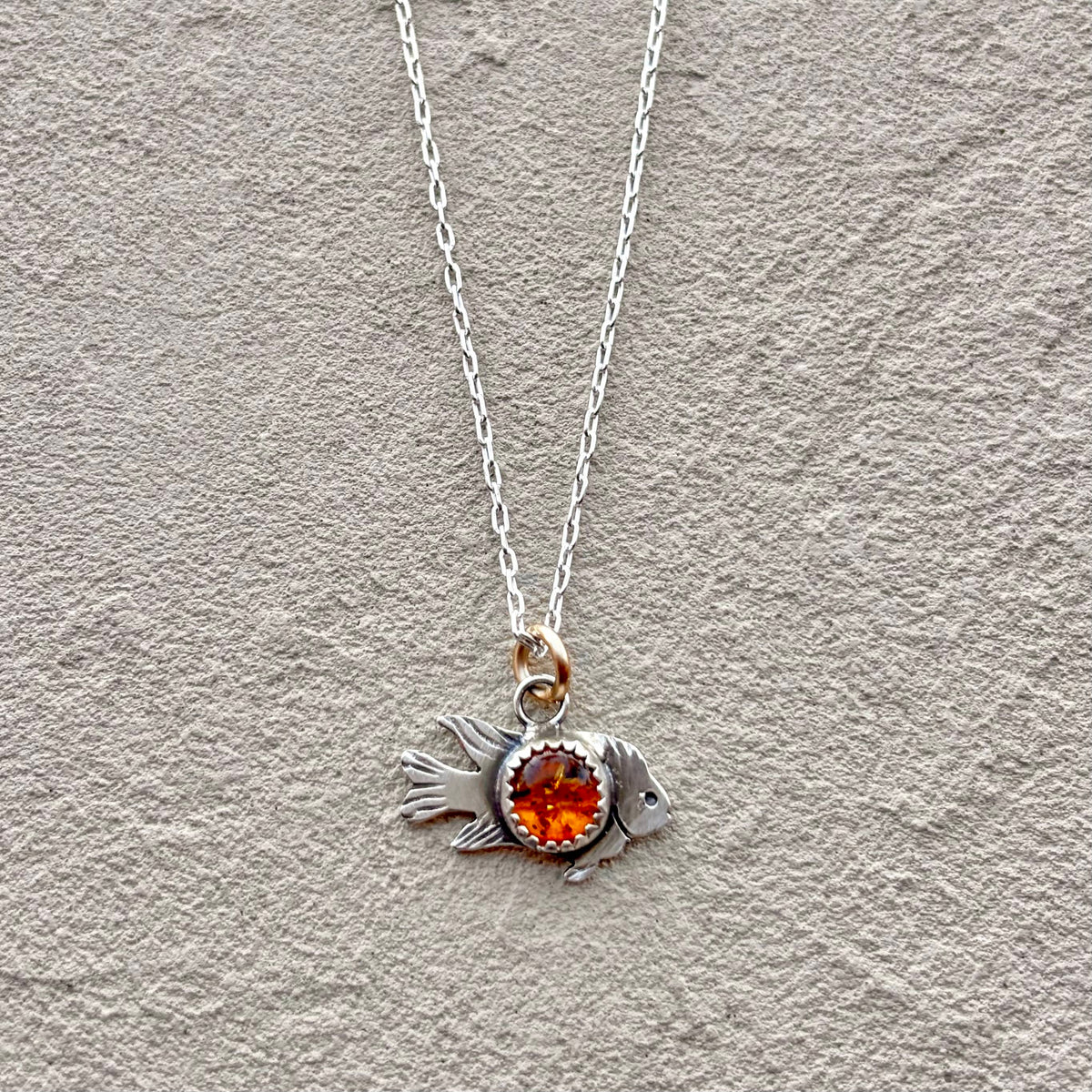 "Garibebe" Sterling Pendant on Chain J. Anderson LTL Inventory with Amber
