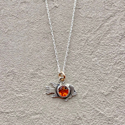 "Garibebe" Sterling Pendant on Chain J. Anderson LTL Inventory with Amber