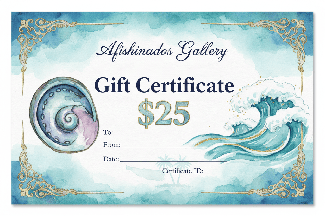 Gift Certificate Afishinados Inventory $25