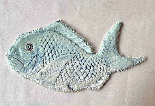 "Growling Fish" Tile Juls Inventory Facing Left : 12" X 6"