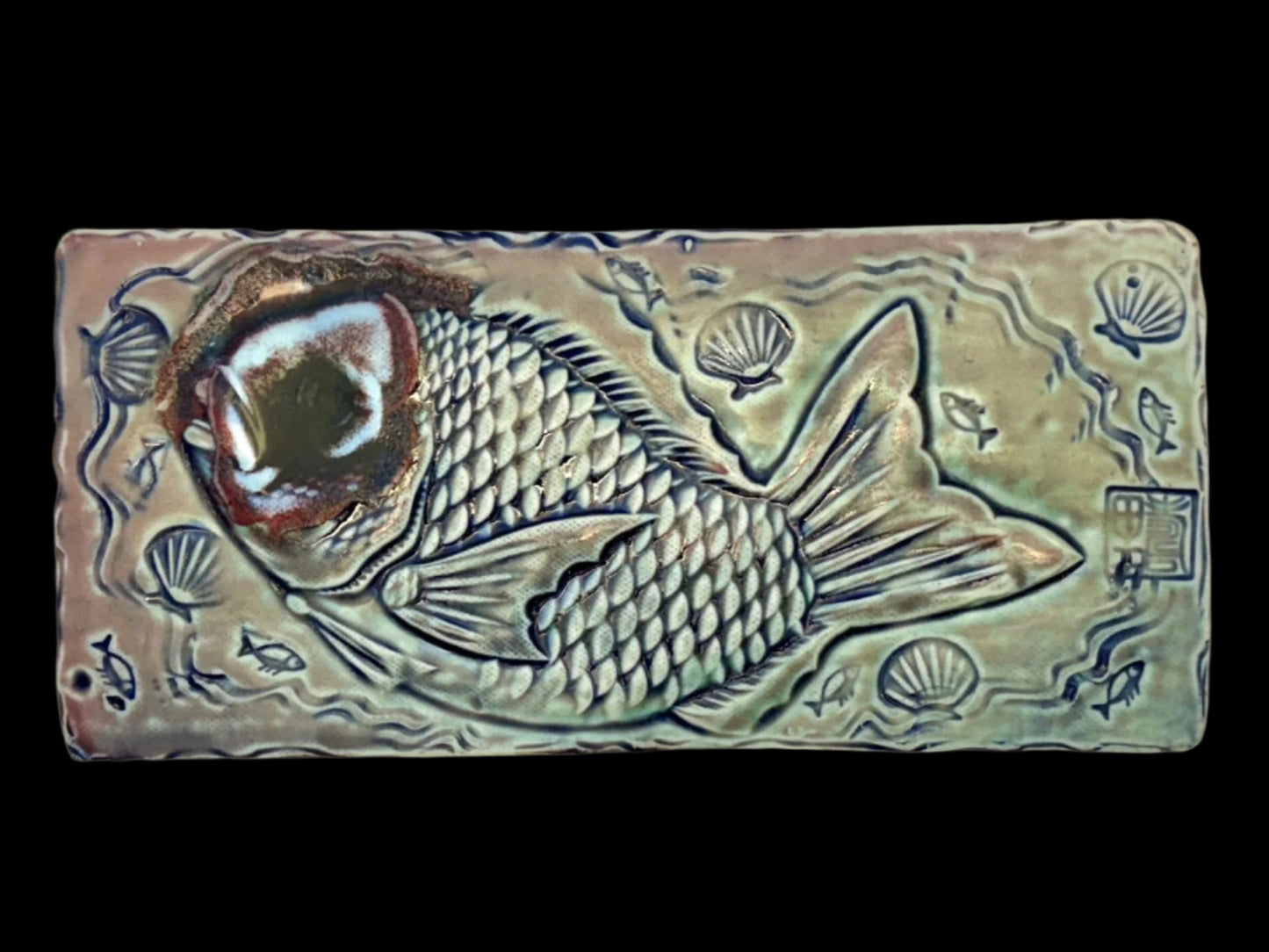 "Growling Fish" Tile Juls Inventory Rectangle : 11" x 5"