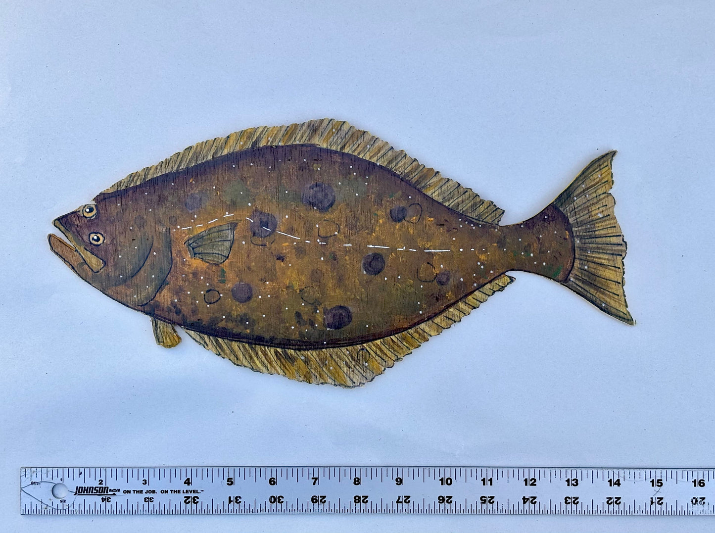 "Halibut" Wooden Wall Sculpture - Small 13" M Gower Consignment