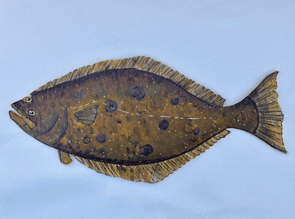 "Halibut" Wooden Wall Sculpture - Small 13" M Gower Consignment