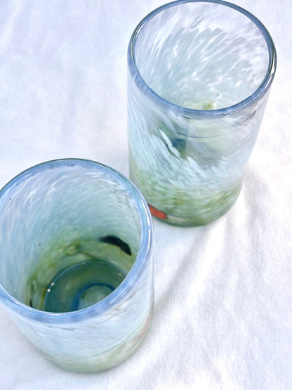 Hand Blown Garibaldi Glasses by Mariah Conner Mariah A. Conner Consignment