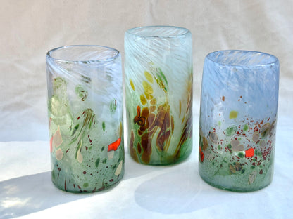 Hand Blown Garibaldi Kelp Forest Glasses Mariah A. Conner Consignment