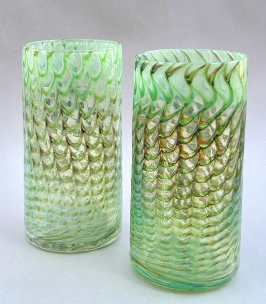 Hand Blown Glass Tumblers - Tall and Short Cody Nicely Inventory Green - Tall  6.75" x 3"