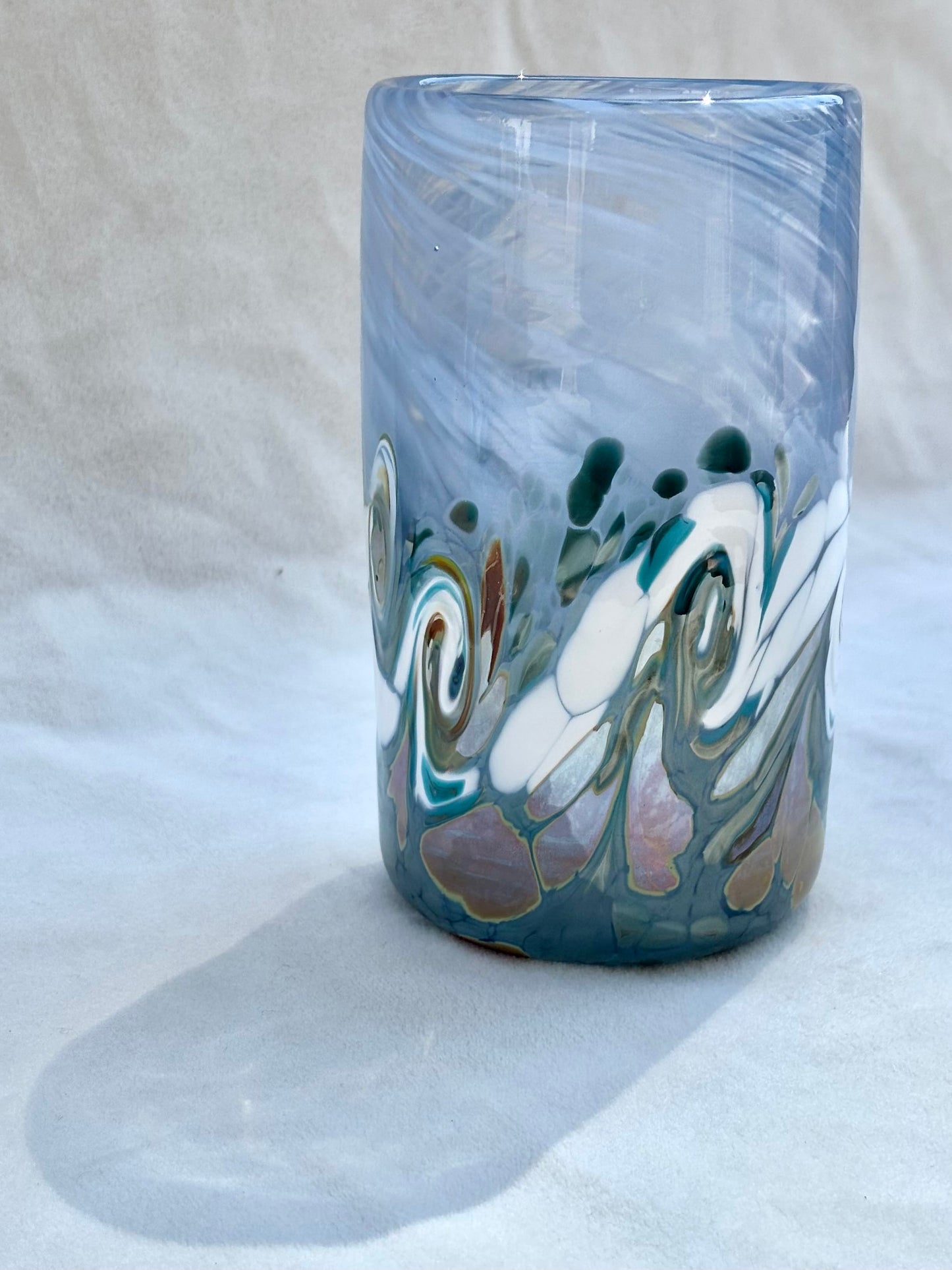 Hand Blown Ocean Wave Glasses Mariah A. Conner Consignment