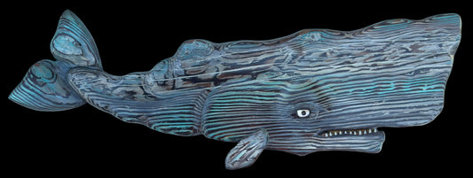 Hand Carved Wooden Sperm Whale JP Bravo Consignment