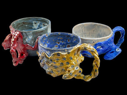 Hand Sculpted Octopus Mug with Tentacle Handle Yen Joy Inventory
