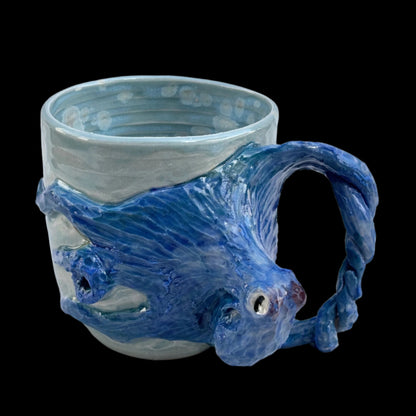 Hand Sculpted Octopus Mug with Tentacle Handle Yen Joy Inventory LIGHT BLUE MUG - BLUE OCTOPUS
