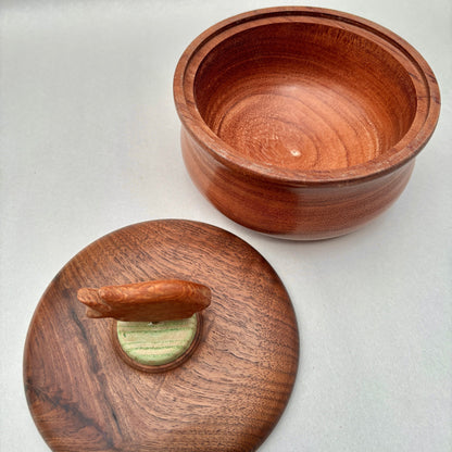 Hand Turned Wooden Box Laughing Moon Consignment