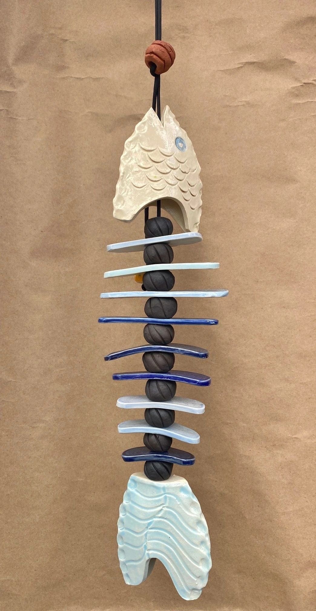 Hanging Ceramic Bone Fish B Sessions Consignment Blues