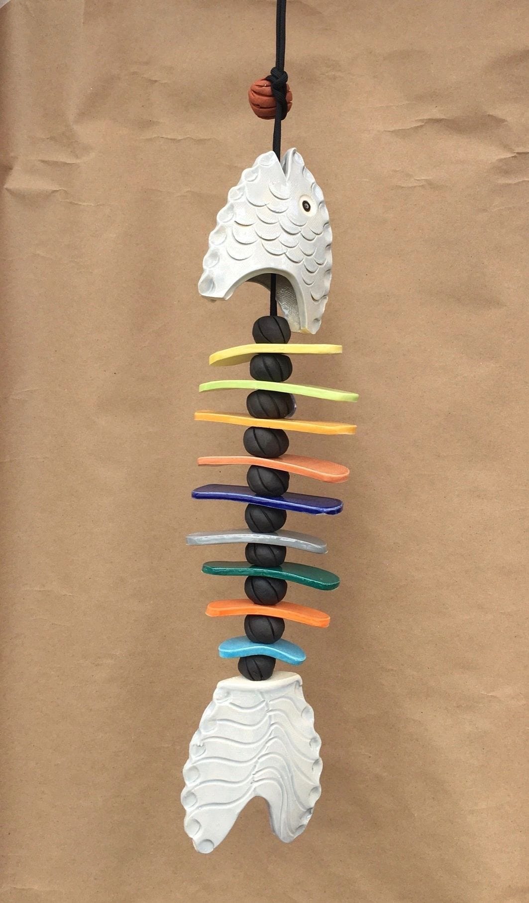 Hanging Ceramic Bone Fish B Sessions Consignment Rainbow