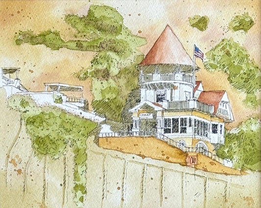 "Holly Hill House" Original Watercolor Painting Ray Hart Consignment