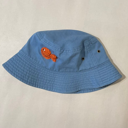 Infant/Kid Bucket Hat with Crocheted Garibaldi K Hawthorne Consignment 3-5yr Slate Blue