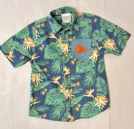 Infant/Toddler Hawaiian Shirt with Crocheted Garibaldi K Hawthorne Consignment 4T Green