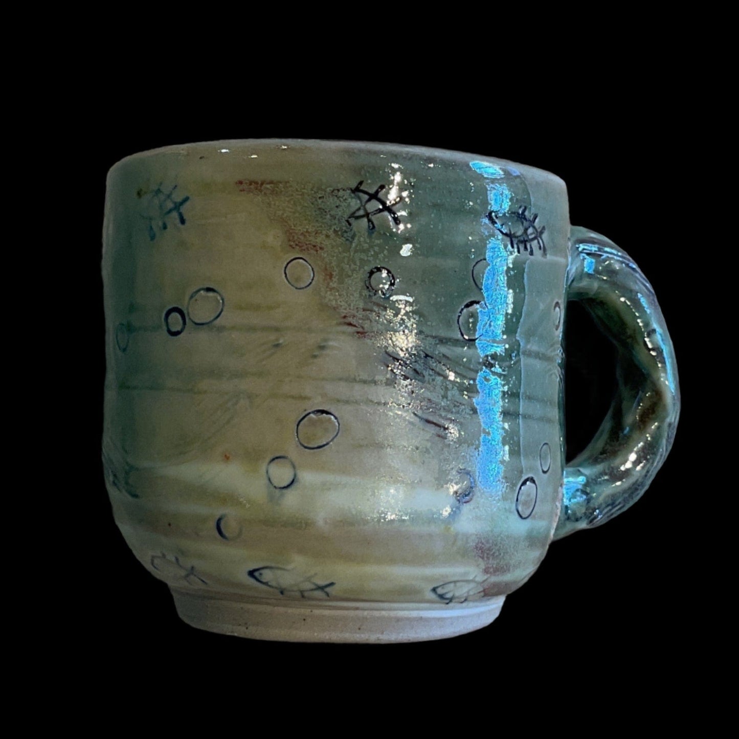 (JB-02-S) Ceramic "Fish Swirl" Mugs - 10oz Juls Inventory