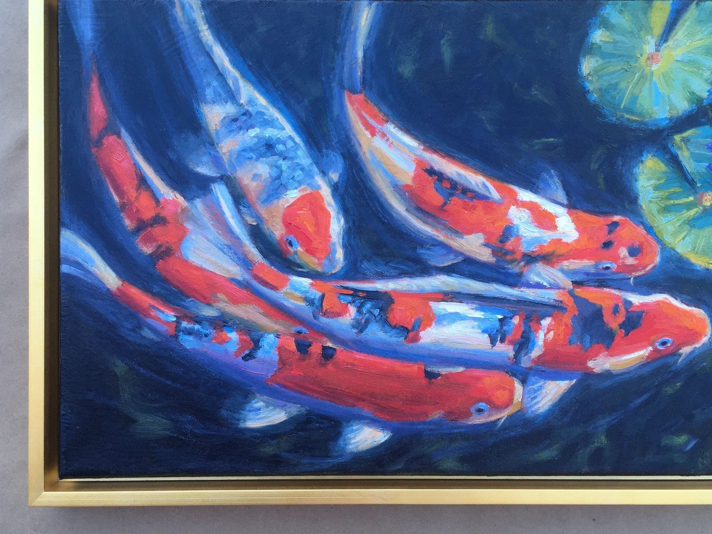 "Koi in the Loop" Original Oil Painting-Framed EJ Williams Consignment